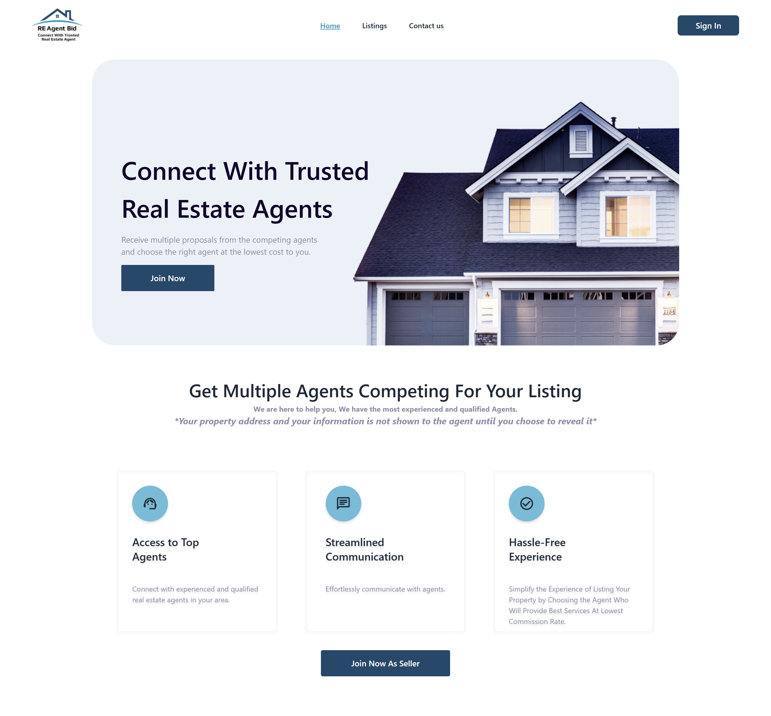 ReAgentBid Website